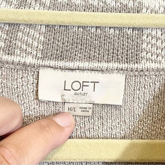 LOFT Outlet Women's Tan Plaid Turtleneck 3/4 Sleeve Poncho Knit Sweater Medium - Picture 13 of 14